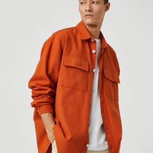 Basic Shirt Classic Collar Buttoned Pocket Detailed