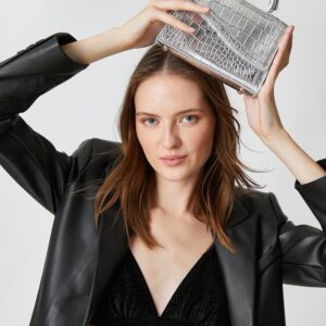 Women's Evening Dress Bag Diagonal Shiny Strap Lined